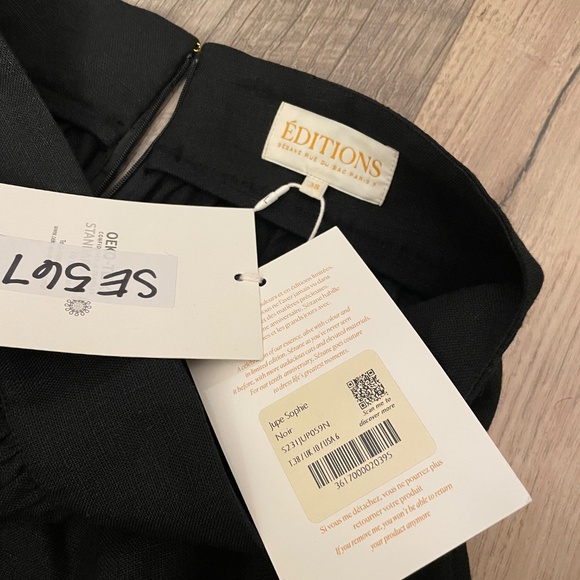 New With Defects- Needs Zipper, NWT Sezane Sophie Skirt Black Size 38/ US 6 - Picture 7 of 8